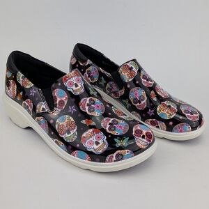 Klogs Footwear Ascent Sugar Skull Clogs Shoes Leather 7.5